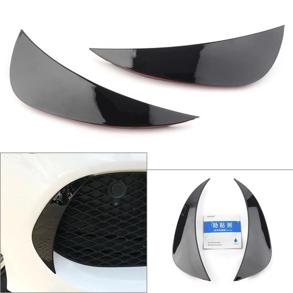ZS Auto Front Bumper Air Vent protector Trim Glossy Black ABS For Mercedes Benz W205 AMG C-Class C180 C200 C300 C400 2015 2016 2017 2018