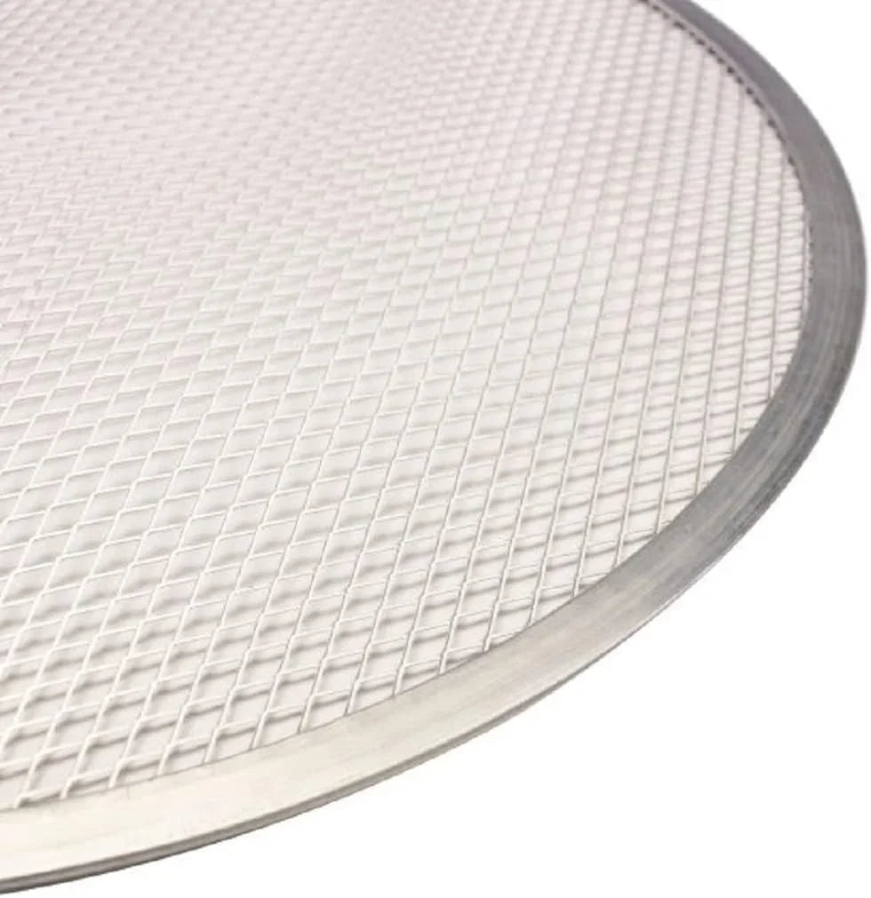 TrueCraftware- Set of 2 Aluminum 14” Pizza Baking Screen Seamless Rim- Bakeware Pizza Screen Round Pizza Pan Tray Round Baking Tray for Home Kitchen Pizzeria & Restaurants