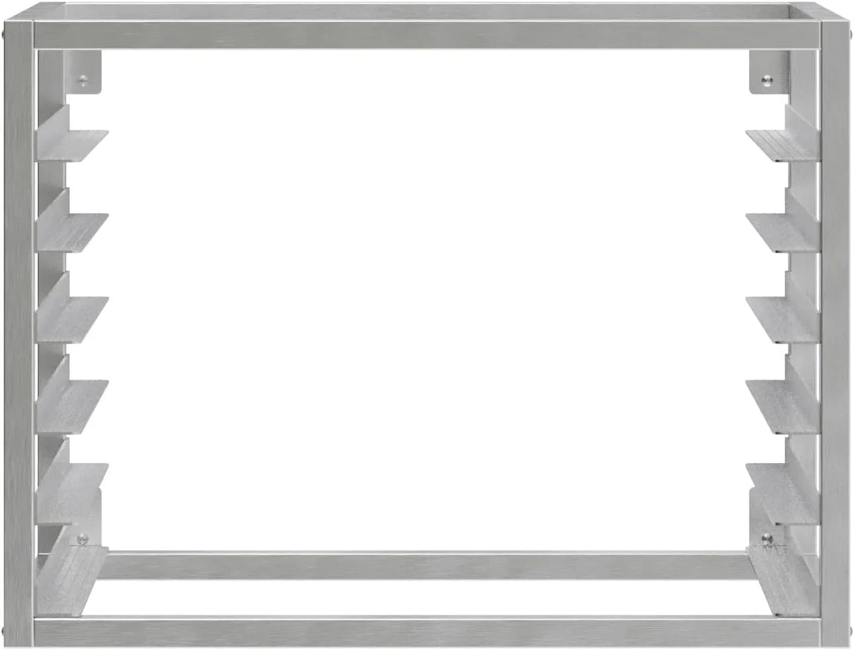 Fits 6 Full-Size Sheet Pans.. Wall Mounted Sheet/Bun Pan Rack - 28" x 18" x 21"