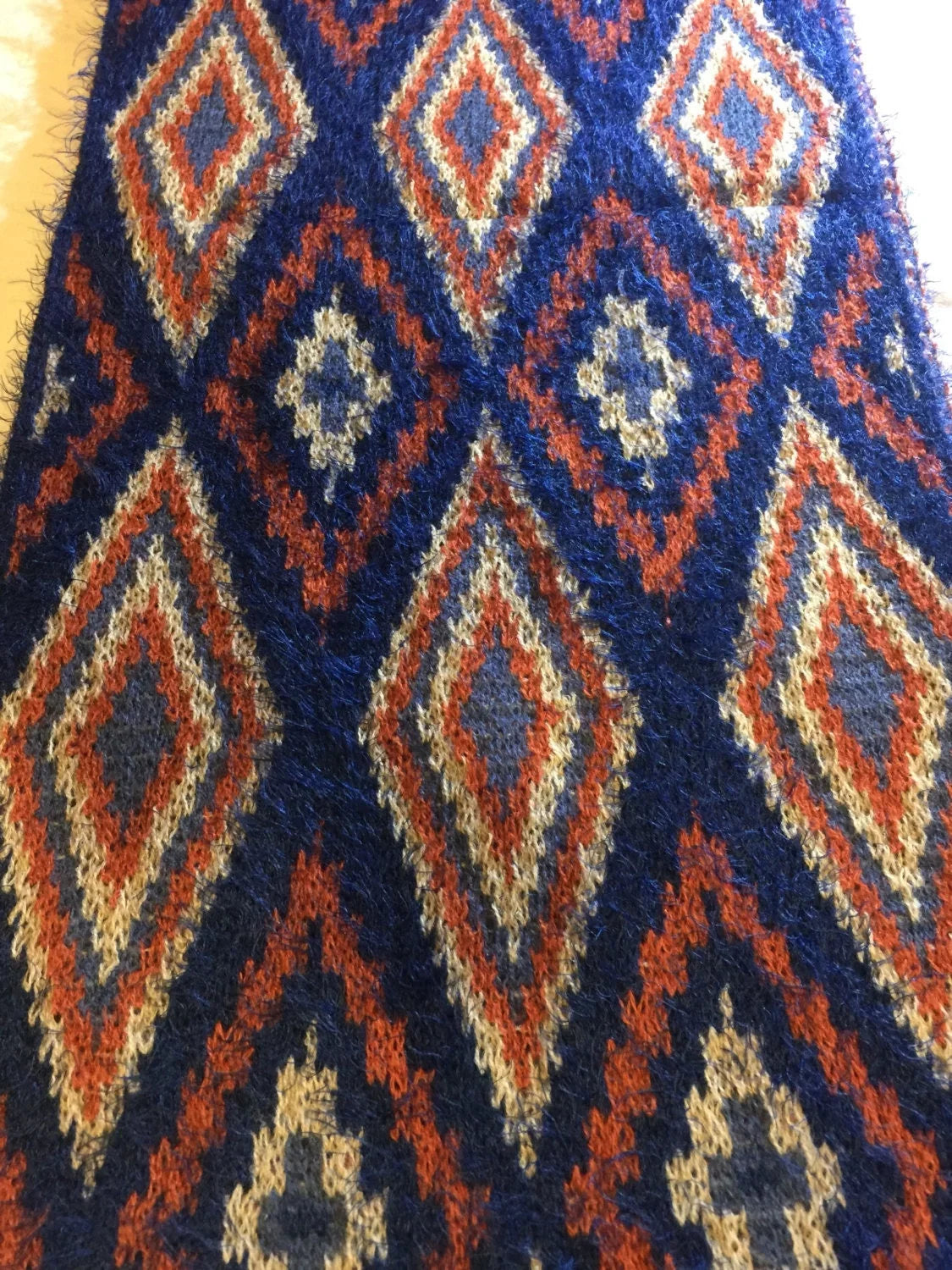 Furry knit. Antique Vintage Styled infinity scarf cool southwestern print