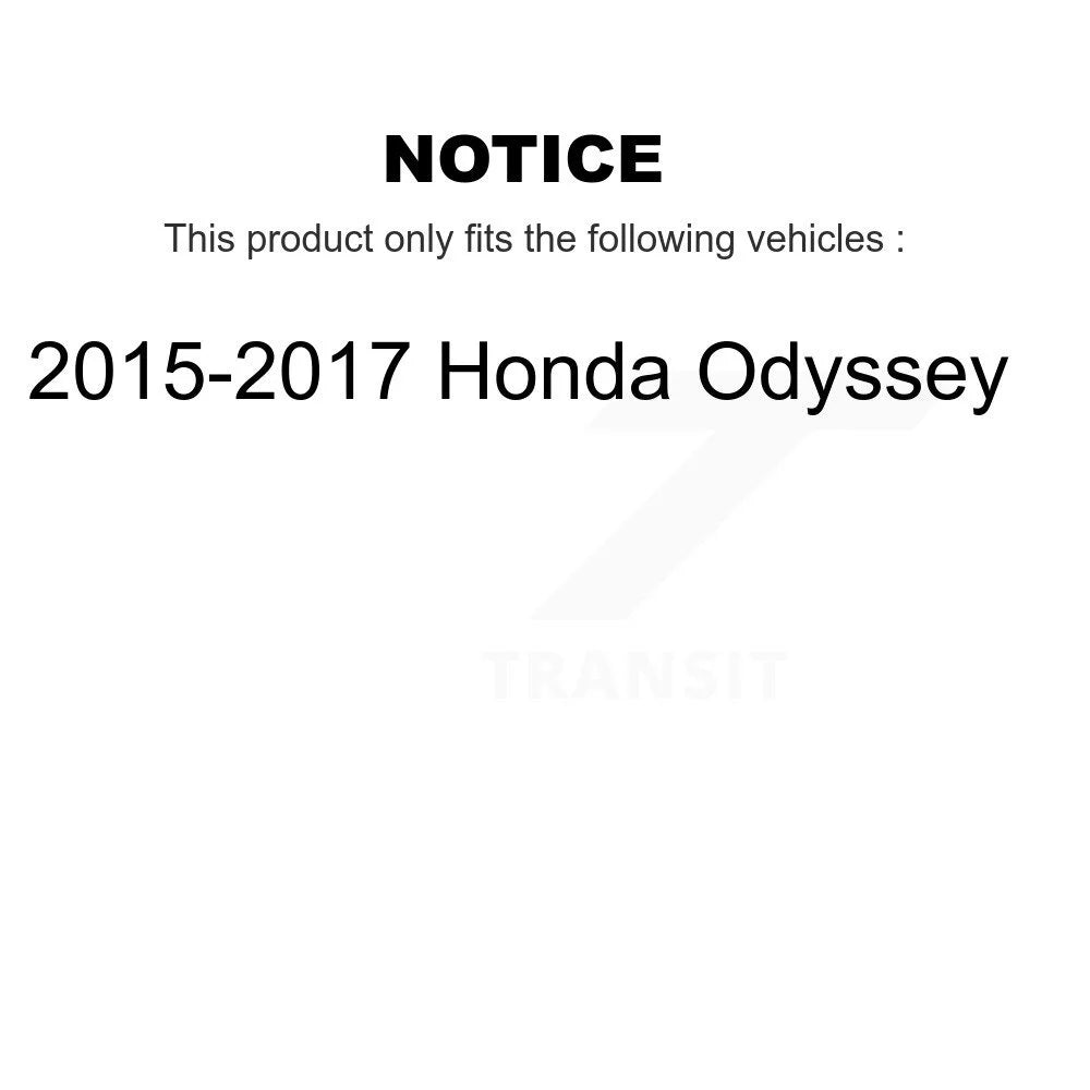 Transit Auto Front Rear Disc Brake Coated Caliper Drilled Slotted Rotors And Ceramic Pads Kit (10Pc) For 2015-2017 Honda Odyssey KCD-100667T