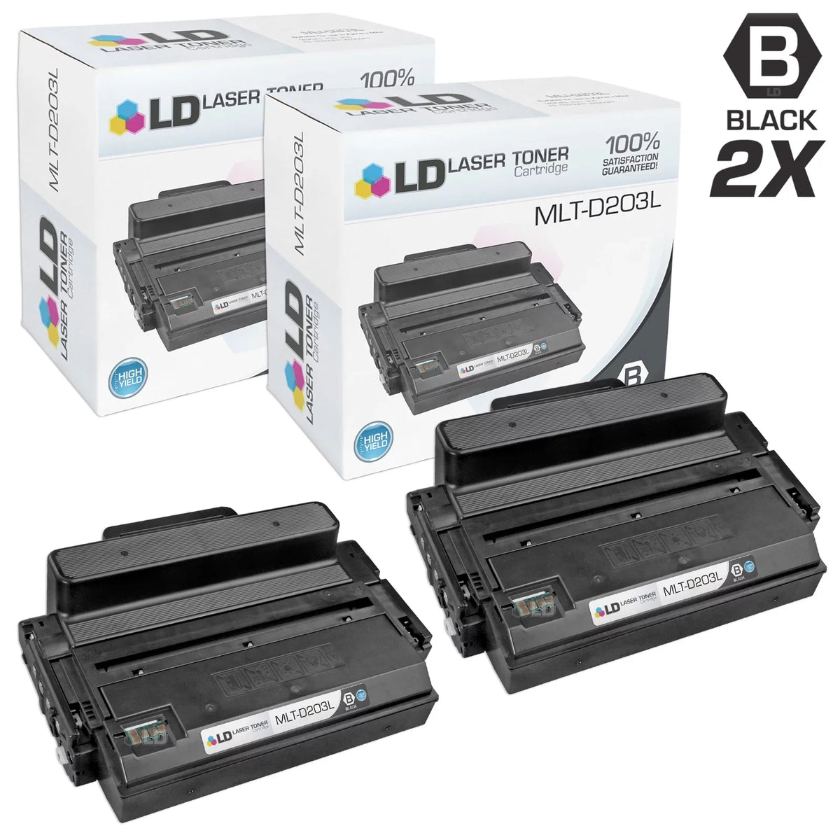 LD Products suitable Toner Cartridge Replacement for  MLT-D203L High Yie (Black, 2-Pack)