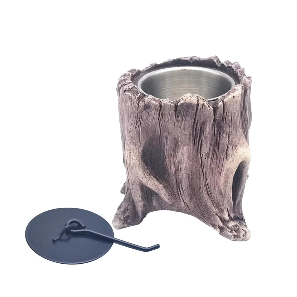 Indoor Stump Portable Fire Bowls for Balconies Terraces Kitchen Deep Brown