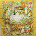 Pre-Owned Salvatore Ferragamo Silk Scarf Muffler Leopard Print Yellow Women's (Good)