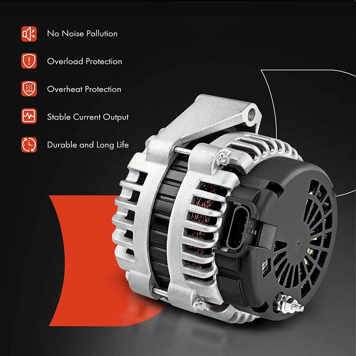 A-Premium Alternator suitable with Isuzu Trooper 2000-2002 & Acura SLX 1999, V6 3.5L, 90Amp 12Volt CW 6-Groove Clutch Pulley