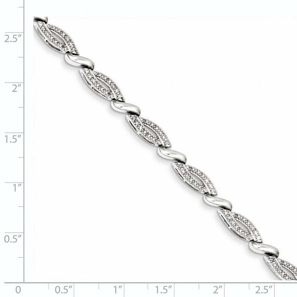 Carat Wt- 0.25ct. Sterling Silver Rhodium Plated Diamond Bracelet