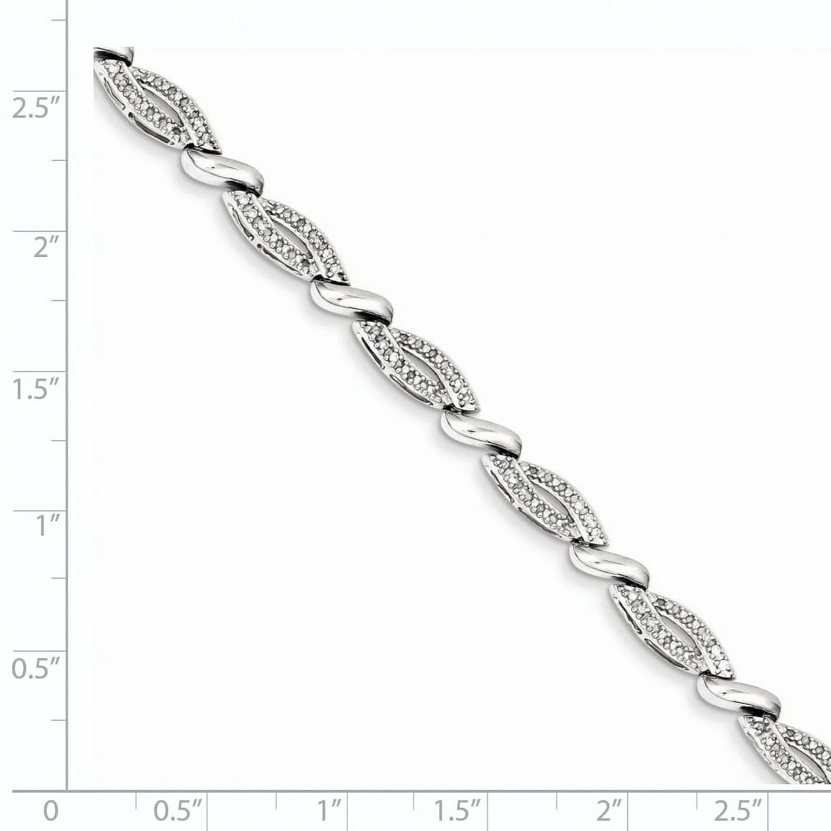 Carat Wt- 0.25ct. Sterling Silver Rhodium Plated Diamond Bracelet