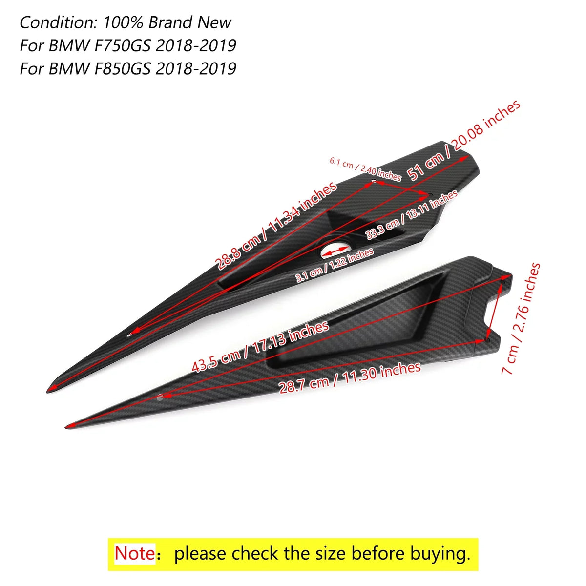 Frame Side shield Trim Carbon For  F750GS F850GS 2018-2019