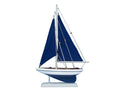 '- Blue Sails Decorative Sail vessel. Handcrafted Model Ships  Pacific Sailor 17 in