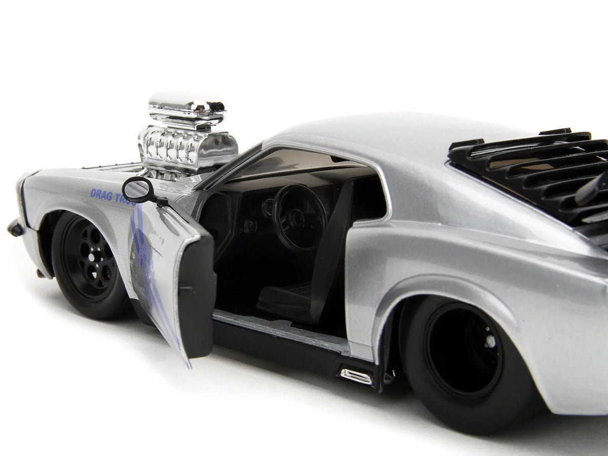 1970  Mustang Boss 429 Silver Metallic Highway Drag - Drag Trooper Bigtime Muscle Series 1/24 Diecast Model Car by Jada