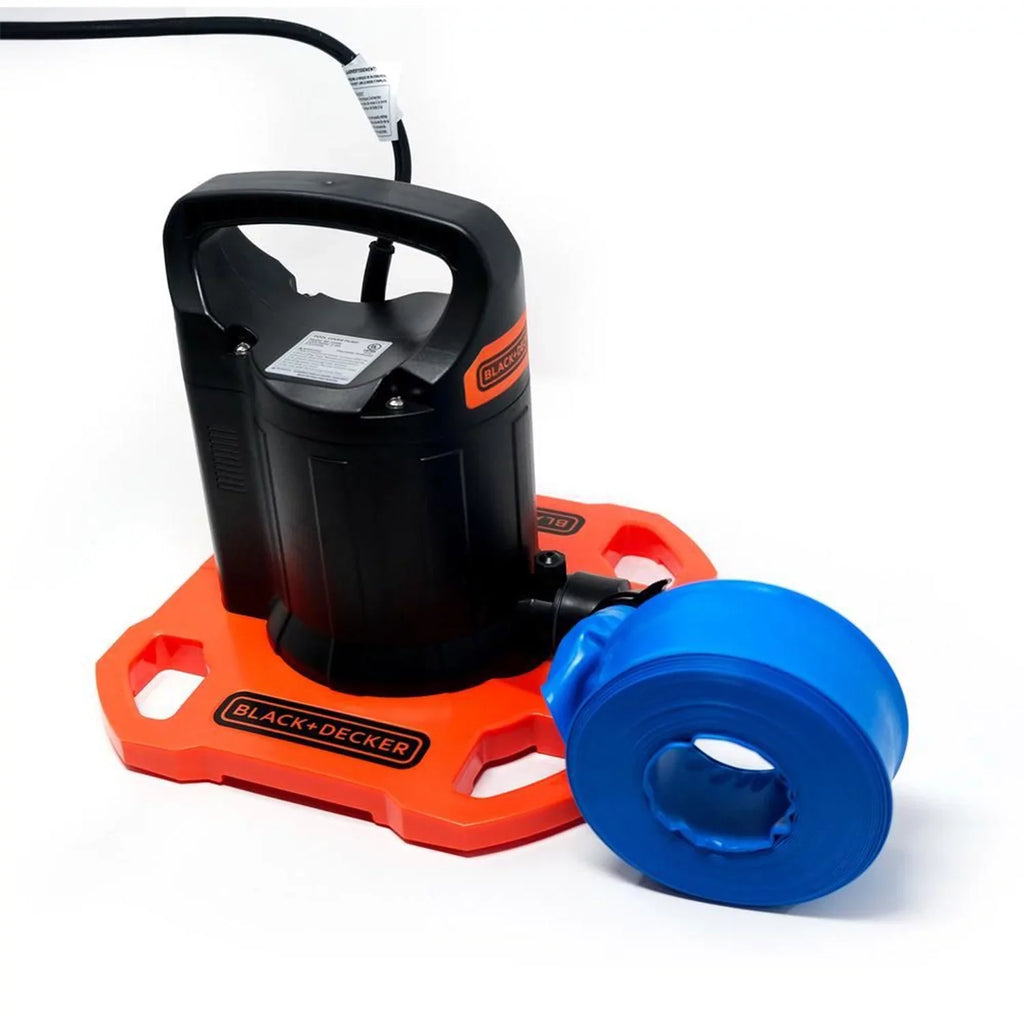 Black+Decker 1500 GPH Submersible Automatic Pool wrap Pump with Discharge Hose