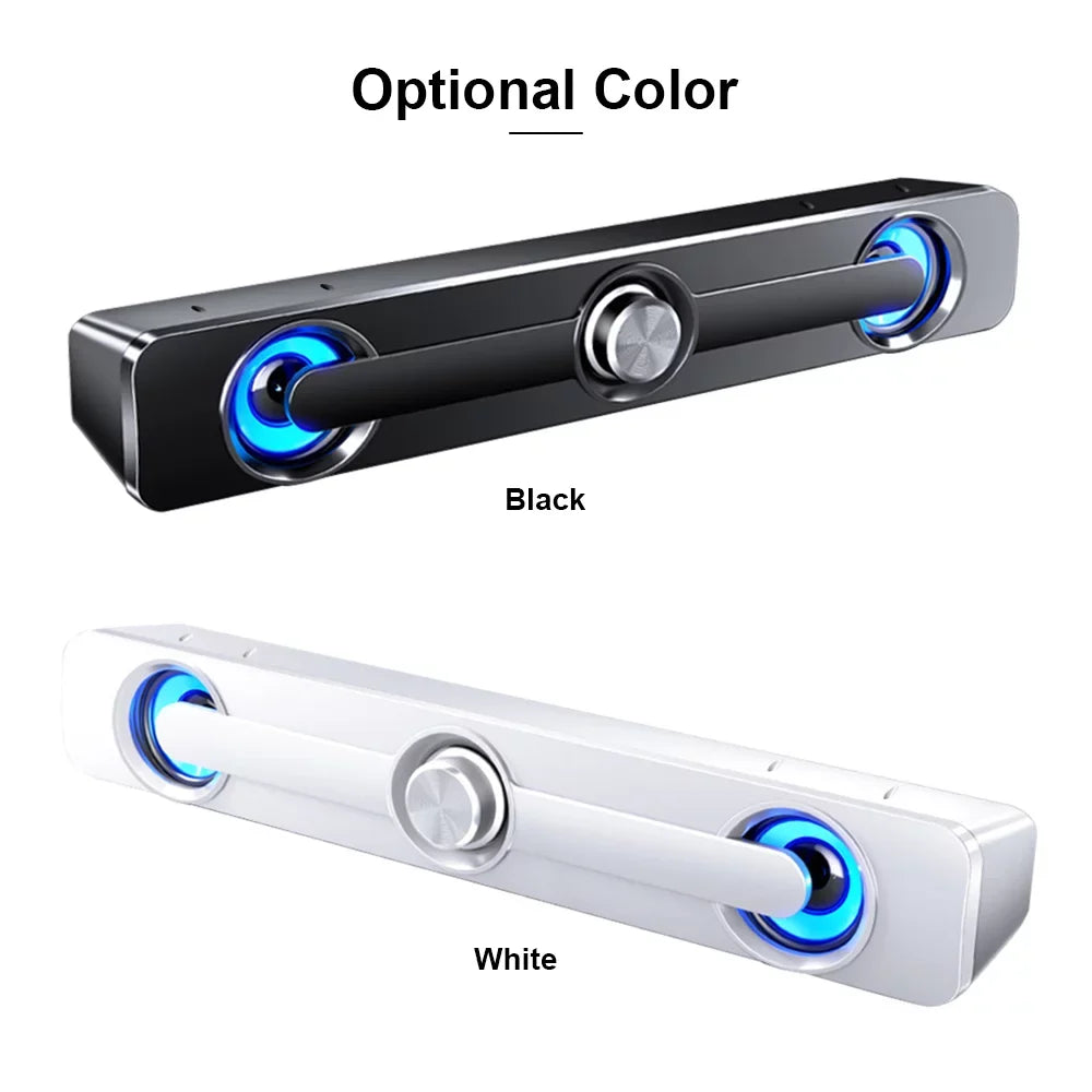 OWSOO V-111 Computer Speaker USB Wired Powerful Bar Stereo Subwoofer Bass Speaker Surround Sound Box for PC Laptop Phone Tablet MP3 MP4