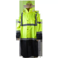 Lime & Black Bottom Two Tone Waterproof Rain Coat, Ansi Class 3, Roll Away Hood, 5X. Petra Roc LBRC-48-C3-5X 48 in