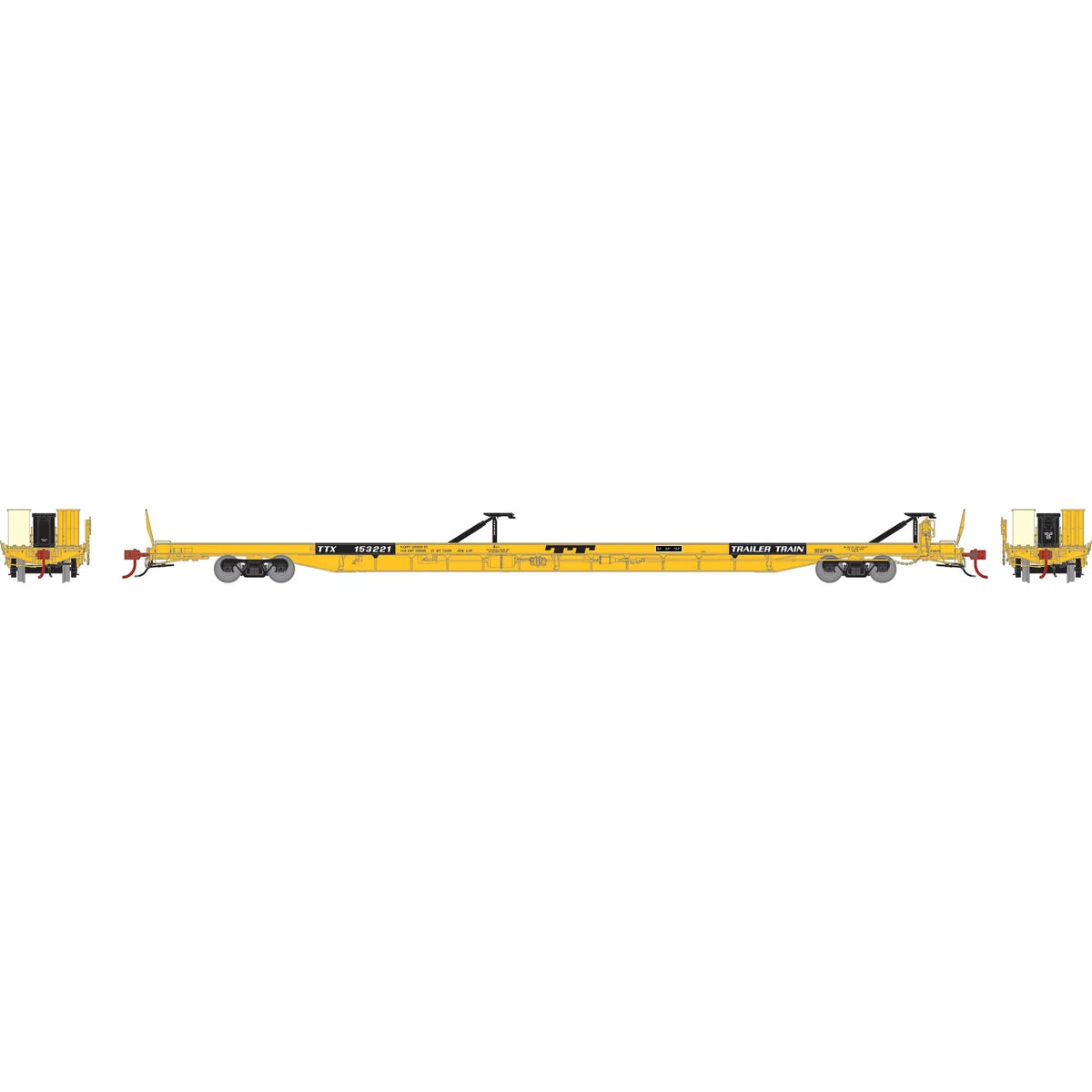 Athearn HO F89F Trailer TTX/Yellow #153221 ATHG69597 HO Vehicles