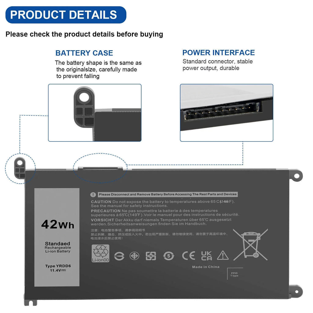 YRDD6 Battery for  Vostro 3491 5481 5581,Vostro 5490 5590