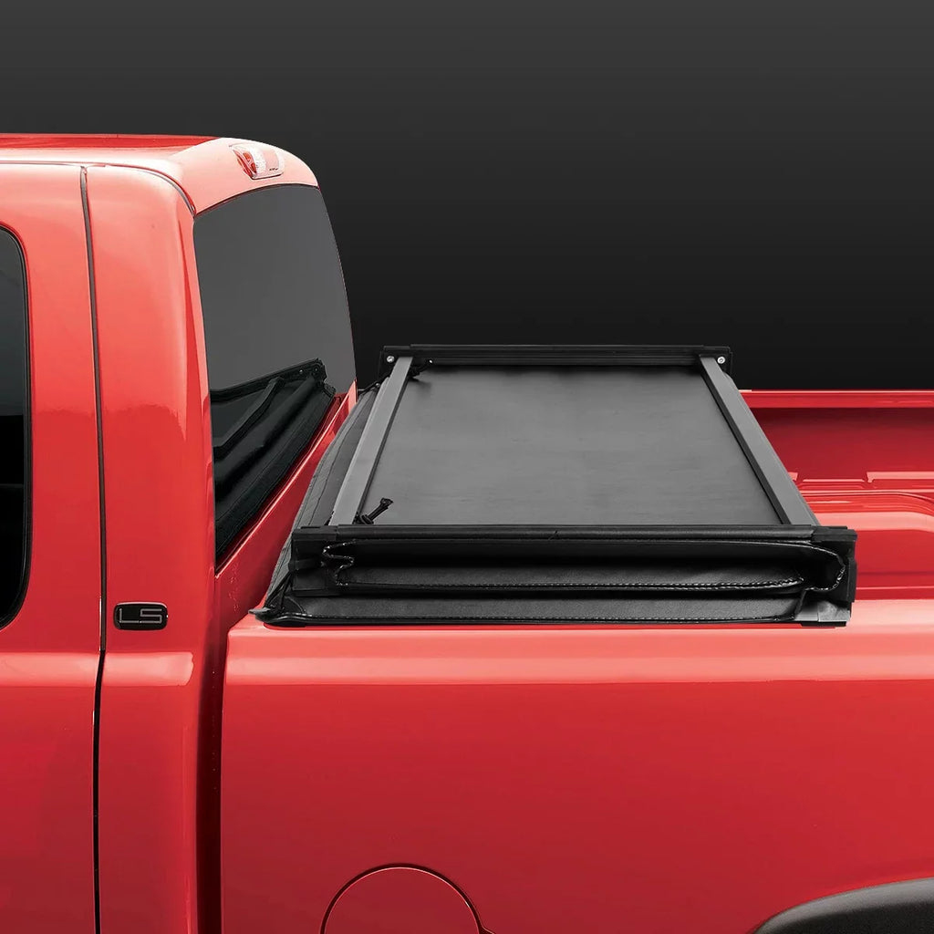 DNA Motoring TTC-TRISOFT-018 For 2009 to 2021 Ram Truck 1500 5.7' Bed Fleetside Tri -Fold Adjustable Soft Top Trunk Tonneau wrap