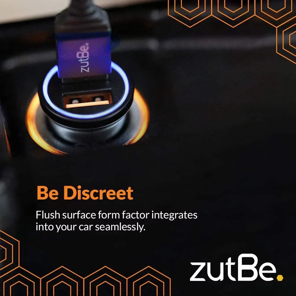 zutBe Dual USB-A 36W with one QC 3.0 Compact Metal Fast Car Charger for iPhone 14 13 12 SE 11 X 8 7 & iPad;  Galaxy S20 S1 Note OnePlu, Pixe, & More [Be Charitable, Durable, Confident]