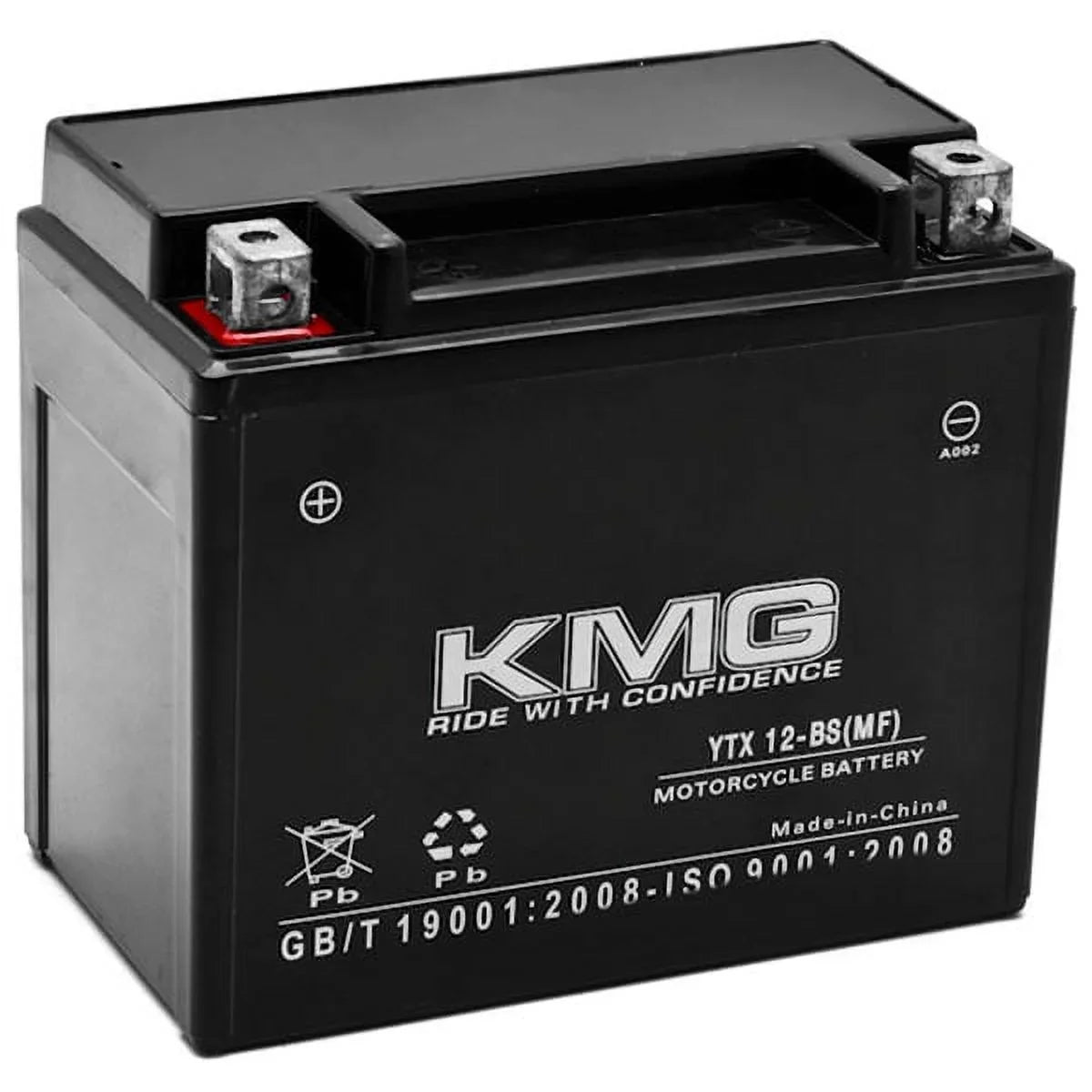 KMG Battery matching with Suzuki 1000 GSX-R1000 2001-2004 YTX12-BS Sealed Maintenance Free Battery High PerFormance 12V SMF OEM Replacement Powersport Motorcycle ATV Scooter Snowmobile