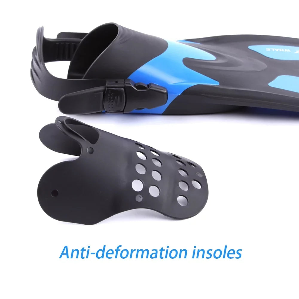 WHALE Adjustable Heel Swim Fins Perfect for Snorkeling and aqua