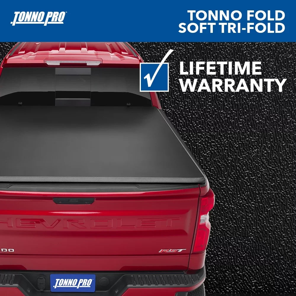 Tonno Pro Tonno Fold, Soft Folding Truck Bed Tonneau protector | 42-107 | Fits 2007 - 2013 Chevy/GMC Silverado/Sierra 1500 8' 2" Bed (97.6")