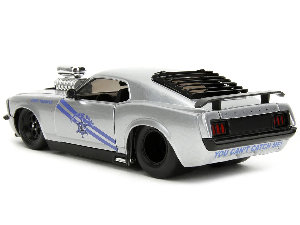 1970  Mustang Boss 429 Silver Metallic Highway Drag - Drag Trooper Bigtime Muscle Series 1/24 Diecast Model Car by Jada