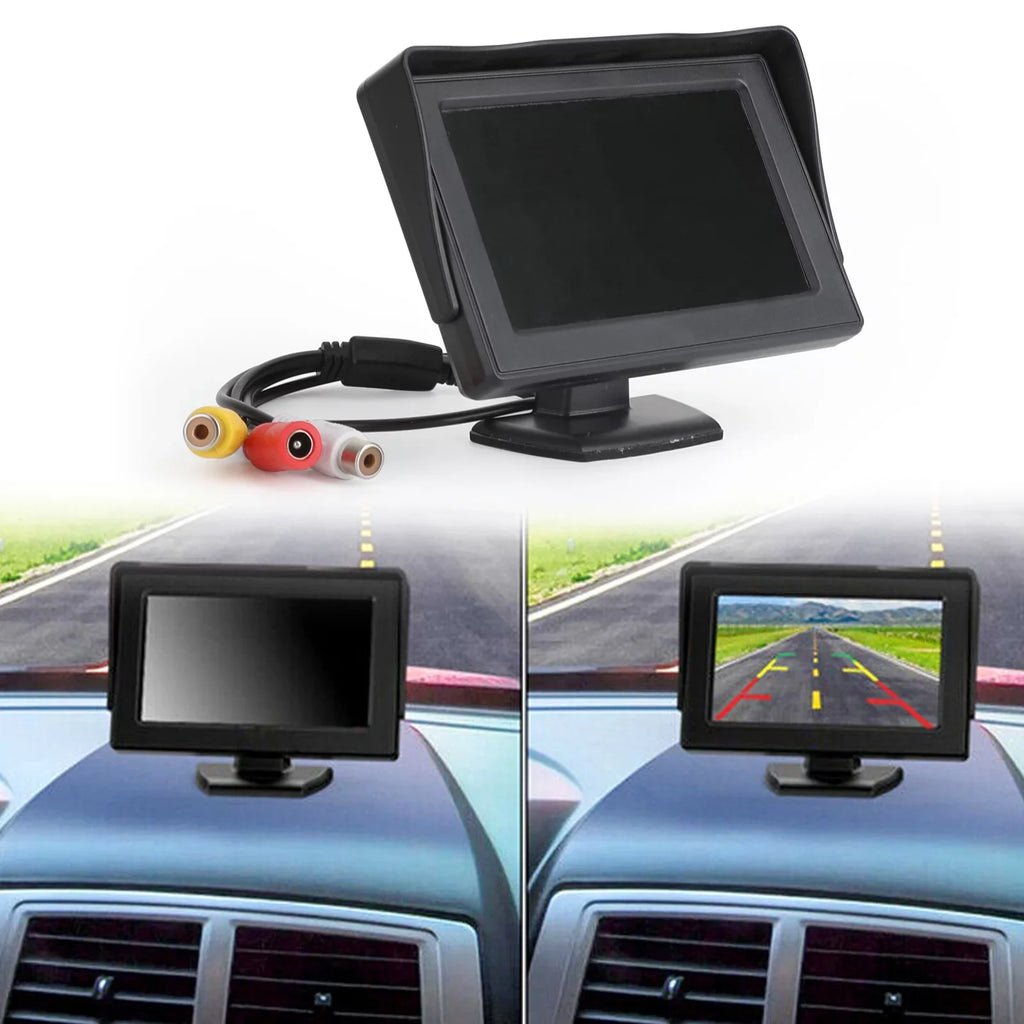 Motor Genic 4.3" TFT LCD Car MonitorRear View HD Camera Display Reverse Monitor NTSC PAL