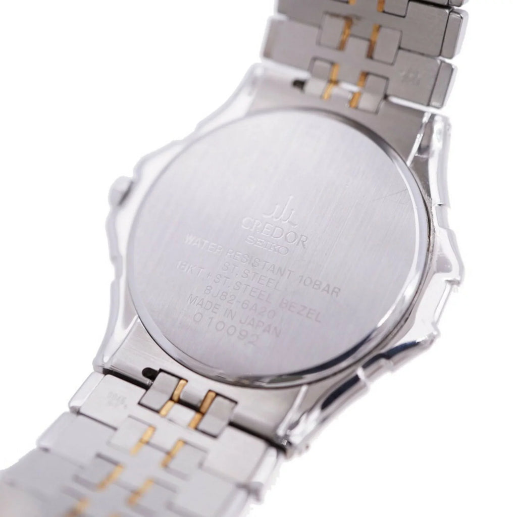 Pre-Owned Seiko Credor Pacific 8J82-6A20 quartz watch K18/SS silver/gold (Fair)