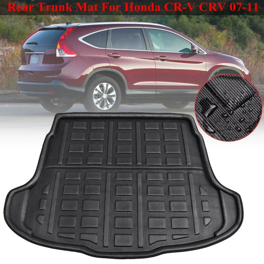 1pcs Cargo Liner Mat for Honda CR-V CRV 2007-2011 Boot Rear Trunk Floor Tray Waterproof All atmospheric conditions, Black