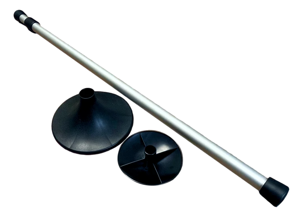 Pactrade Marine vessel Pontoon protector Support Pole Adjustable Telescopic Height Mushroom Top Aluminum / Injected PP Tall Short Round Base Snap-on Fastener Tip & Rubber Cap (Length: 29" - 52")