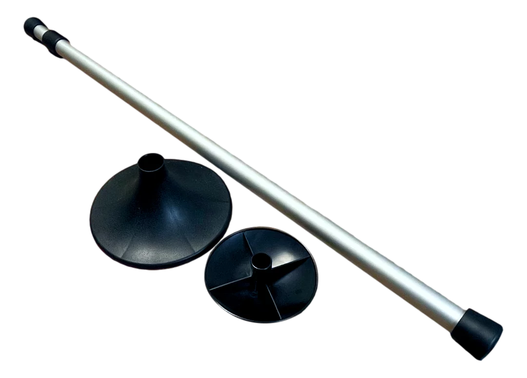 Pactrade Marine vessel Pontoon protector Support Pole Adjustable Telescopic Height Mushroom Top Aluminum / Injected PP Tall Short Round Base Snap-on Fastener Tip & Rubber Cap (Length: 29" - 52")