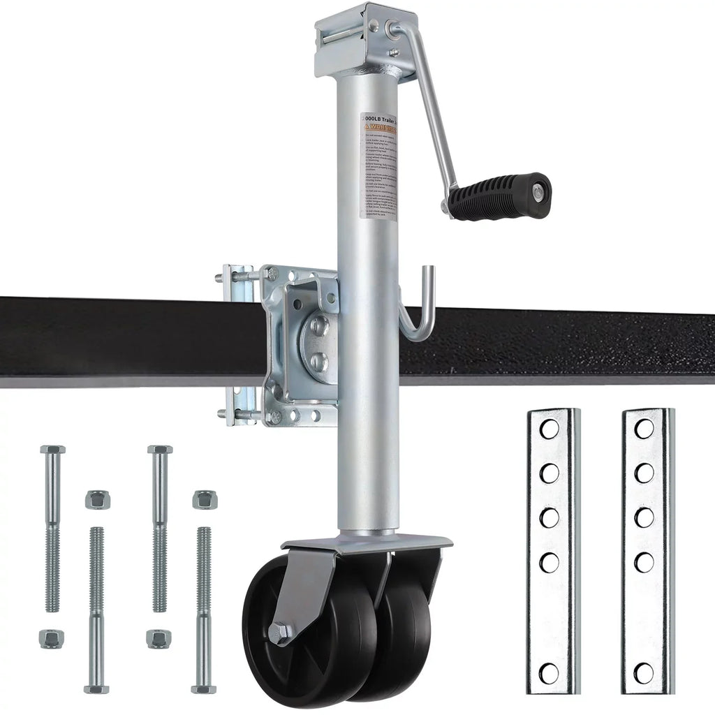 Weize Trailer Jack, Heavy Duty Swivel ship Trailer Jack with Dual Wheels, 2000 lbs, 14" Lift