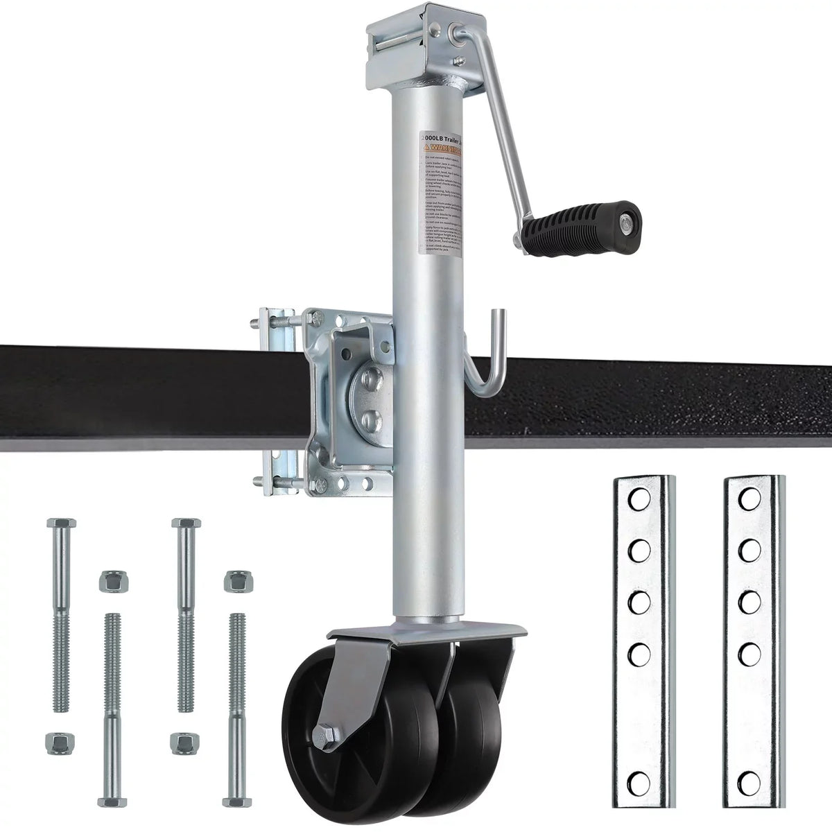 Weize Trailer Jack, Heavy Duty Swivel ship Trailer Jack with Dual Wheels, 2000 lbs, 14" Lift