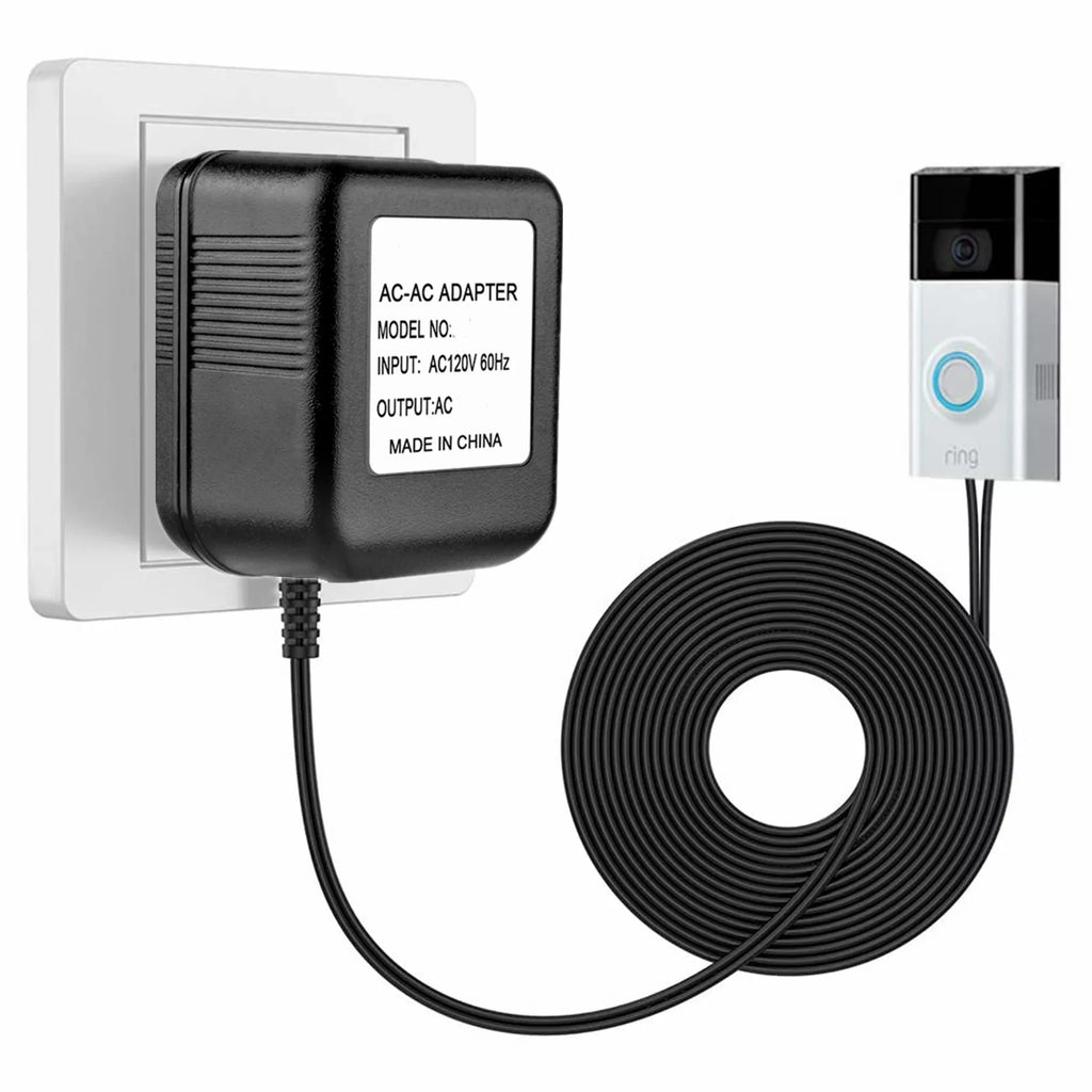 FITE ON appropriate 8m/26ft 18V AC-AC Adapter Charger Power Replacement for Nest Hello/Zmodo Greet Doorbell Plug