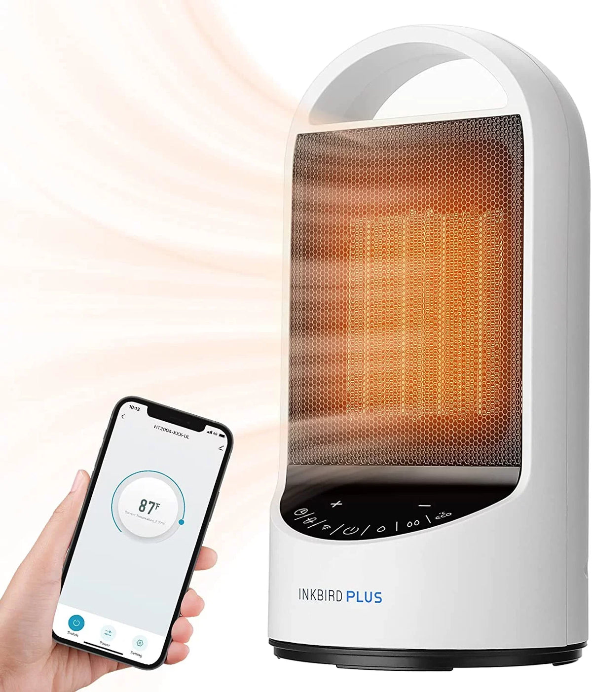 INKBIRDPLUS 1500W Portable WiFi Space Heater with 24 Hours Timer, 3 Modes, Overheating &Tip-over Protection Support Alexa, for Bedroom, Office and Indoor Use