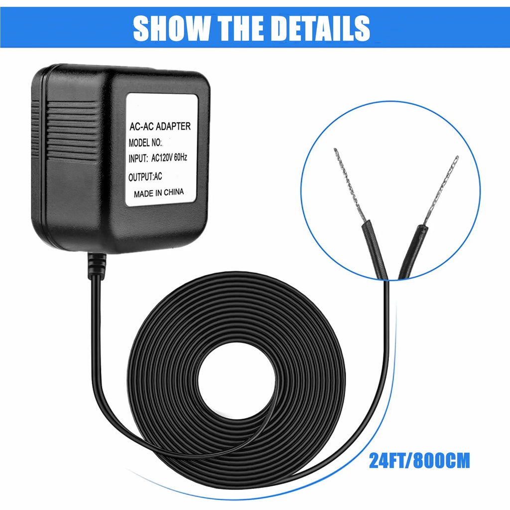 FITE ON appropriate 8m/26ft 18V AC-AC Adapter Charger Power Replacement for Nest Hello/Zmodo Greet Doorbell Plug