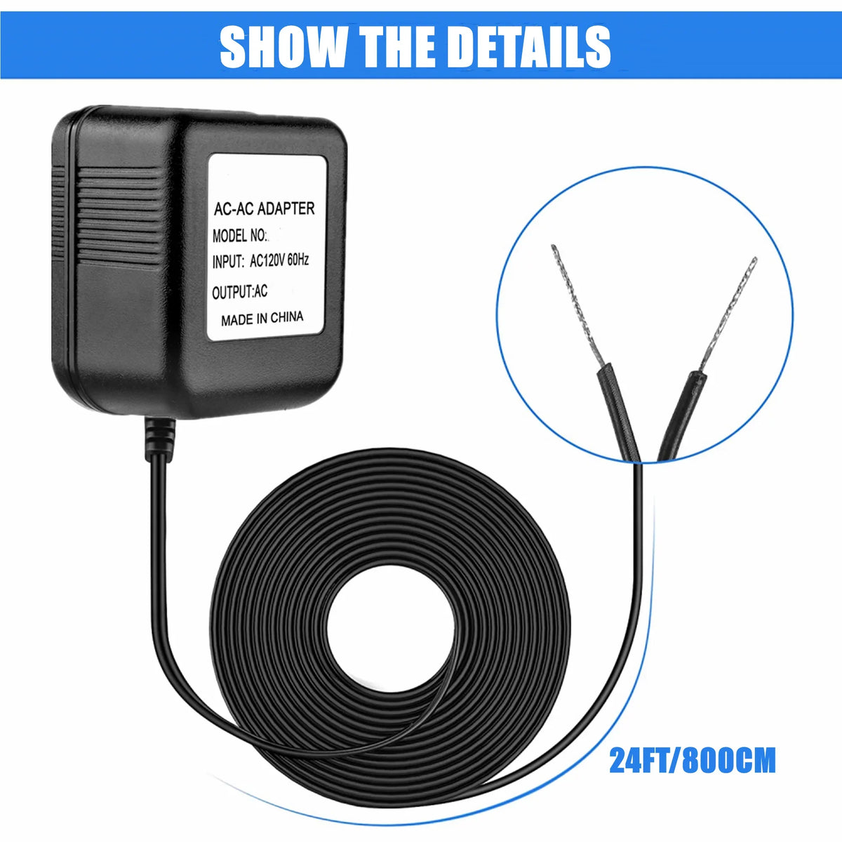 FITE ON appropriate 8m/26ft 18V AC-AC Adapter Charger Power Replacement for Nest Hello/Zmodo Greet Doorbell Plug