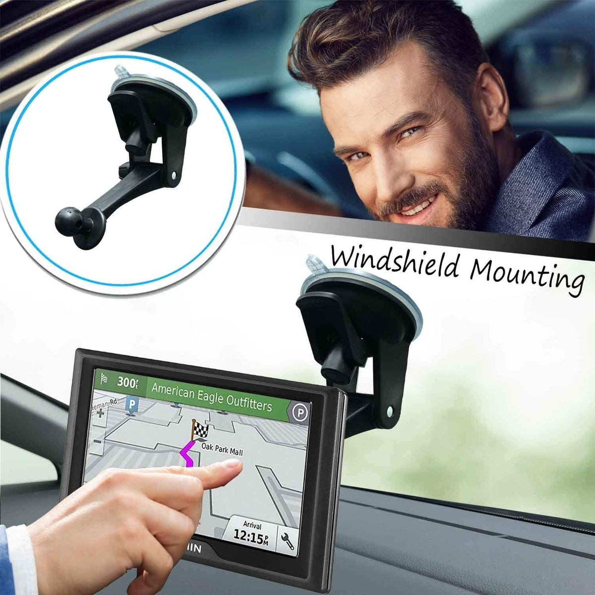 '- GPS Mount for Garmin | GPS Dashboard Mount Dash Windshield Window Car Holder for Garmin Nuvi RV Dezl