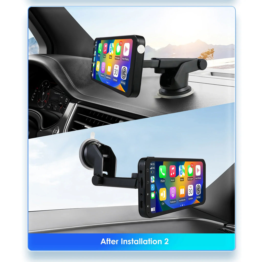 Hizpo GPS Navigation Bluetooth 6.25 Inch Touchscreen 360° Adjustable FM Car Radio Stereo Head Unit Receiver With  Carplay Android Auto And Backup Camera