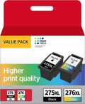 PG-275XL/CL-276XL Ink Cartridge Replacement for  PG-275 CL-276 275 276 Combo XL matching with  PIXMA TS3520 TS3522 TS3500 TR4720 TR4722 TR4700 Printer(1 Black, 1 Color)