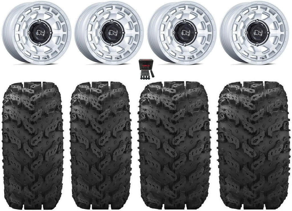 Black Rhino Chamber 14" Wheels Si 26" Reptile Tires Kawasaki Mule Pro FXT