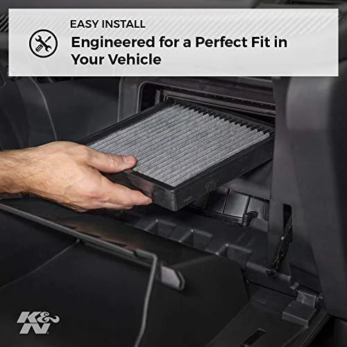 K&N VF2020 Washable & Reusable Cabin Air Filter Cleans and Freshens Incoming Air for your  Mustang Fits select: 2005 HONDA CIVIC, 2002-2006 HONDA CR-V