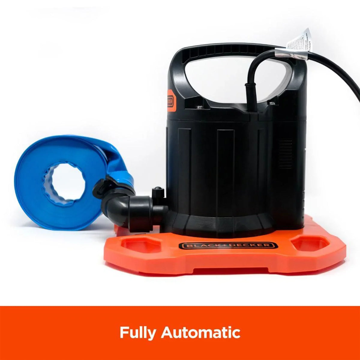 Black+Decker 1500 GPH Submersible Automatic Pool wrap Pump with Discharge Hose