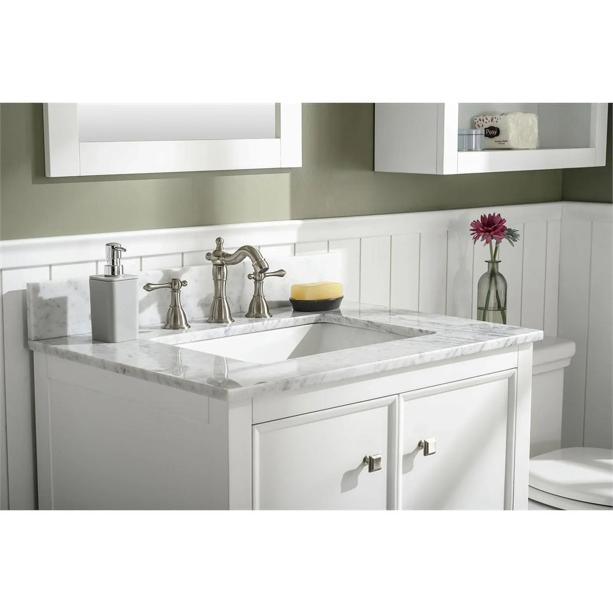 Legion Furniture 30" Contemporary MDF/Veneer Wood Sink Vanity Cabinet - White