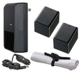 VIXIA HF R800 High Capacity Intelligent Batteries (2 Units) + AC/DC Travel Charger + Microfiber Cleaning Cloth.