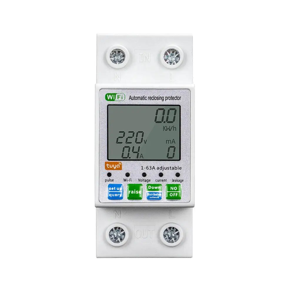 63A Din Rail WIFI Smart Energy Meter Timer Power Monitor KWh Meter Wattmeter 110V 220V Smart Life Alexa Google Home Alice