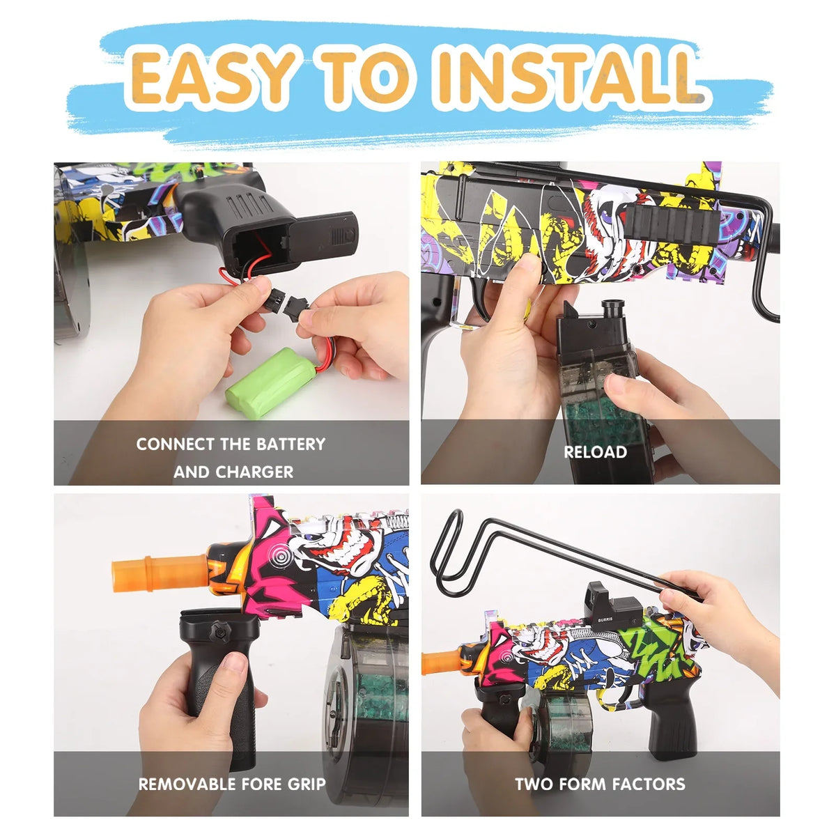 Yimore Toys Gel Ball Blaster Automatic Splatter Balls Gun with 15,000 liquid Beads for Out Door Activity , Backyard Games for Kids&Adult Ages 12+