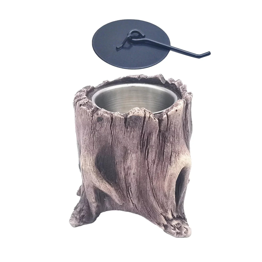 Indoor Stump Portable Fire Bowls for Balconies Terraces Kitchen Deep Brown