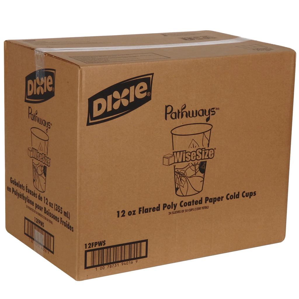 Polycoated Paper Cold Cup by GP PRO (Georgia-Pacific), Pathways, 1,200 Count (50 Cups Per Sleeve, 24 Sleeves Per Case). Dixie® (12FPWS) 12 oz