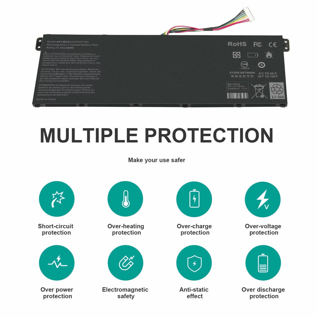 AC14B13J Laptop Battery for  Chromebook CB3-531 CB5-571 CB3-111 C810 C910