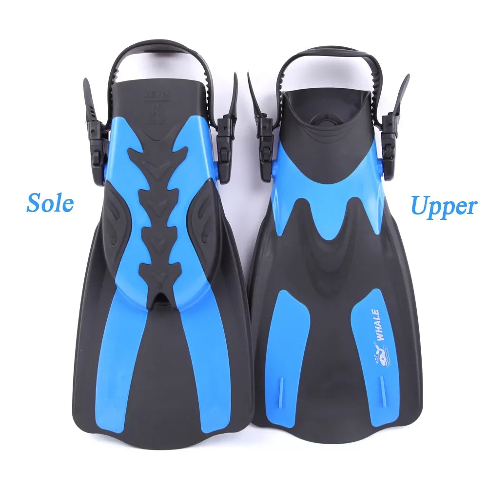 WHALE Adjustable Heel Swim Fins Perfect for Snorkeling and aqua